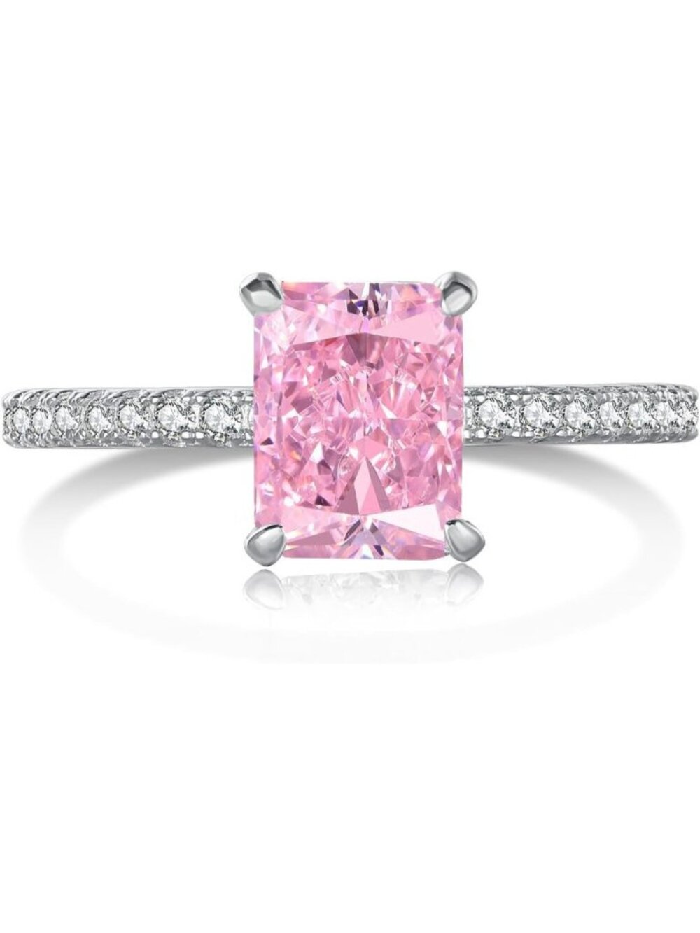 Stunning 2CT Sterling Silver CZ Engagement Ring Set for Women - Elegant